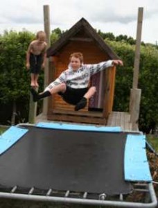 Have fun on the tramp and in the play house! Have fun on the tramp and in the play house!